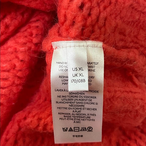 Anthropology Pilcro Vibrant Coral Cowl Neck Sweater - Picture 10 of 11